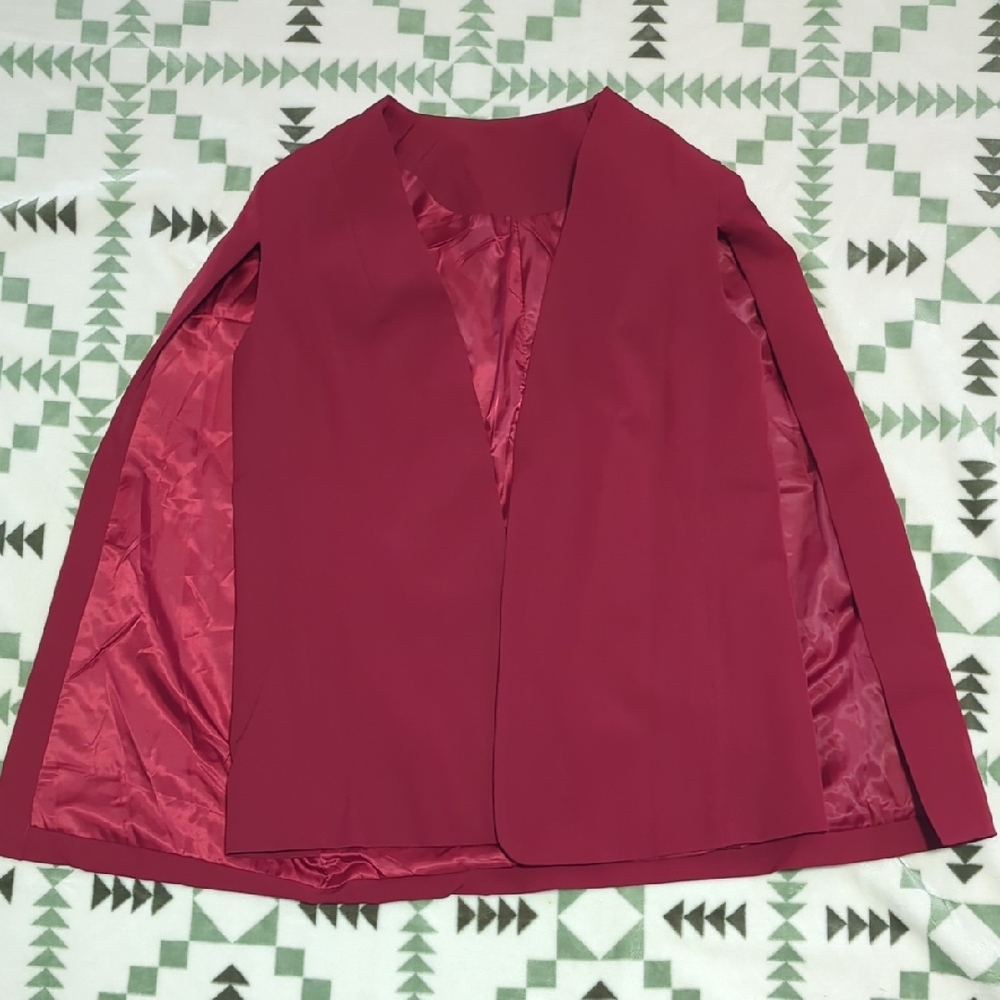 Cicy Bell Red Blazer Cape
